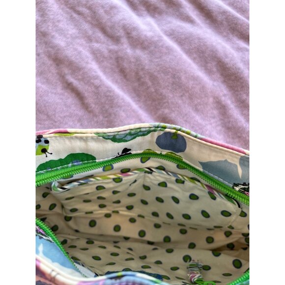 Vera Bradley Quilted Shoulder Bag Multicolor Floral Butterflies Dot Lining - Picture 4 of 6